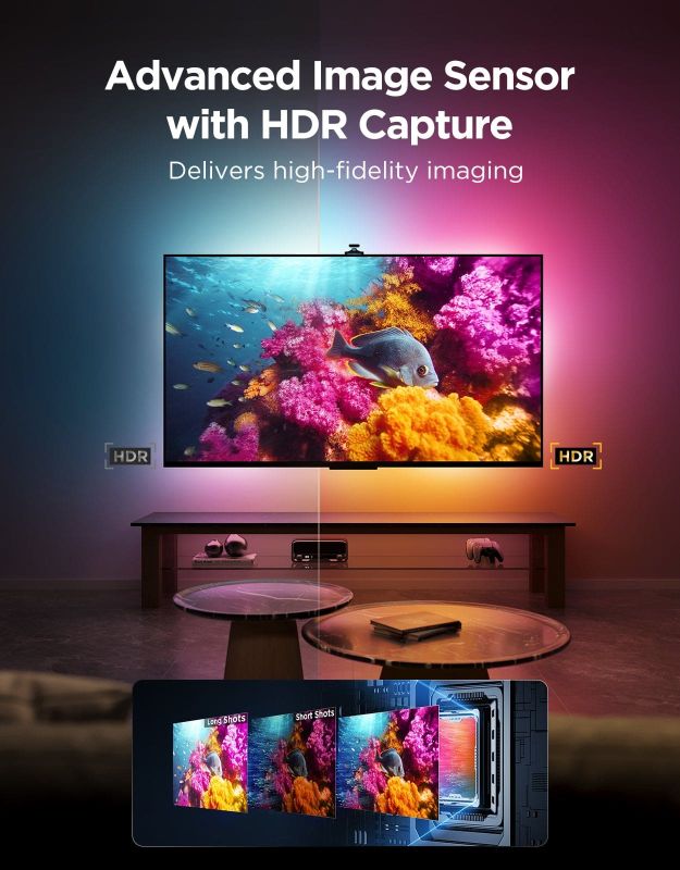 Набір адаптивного підсвічування Govee R2A80 Three-camera TV Backlight 55-65', RGBIC, WI-FI/Bluetooth, чорний