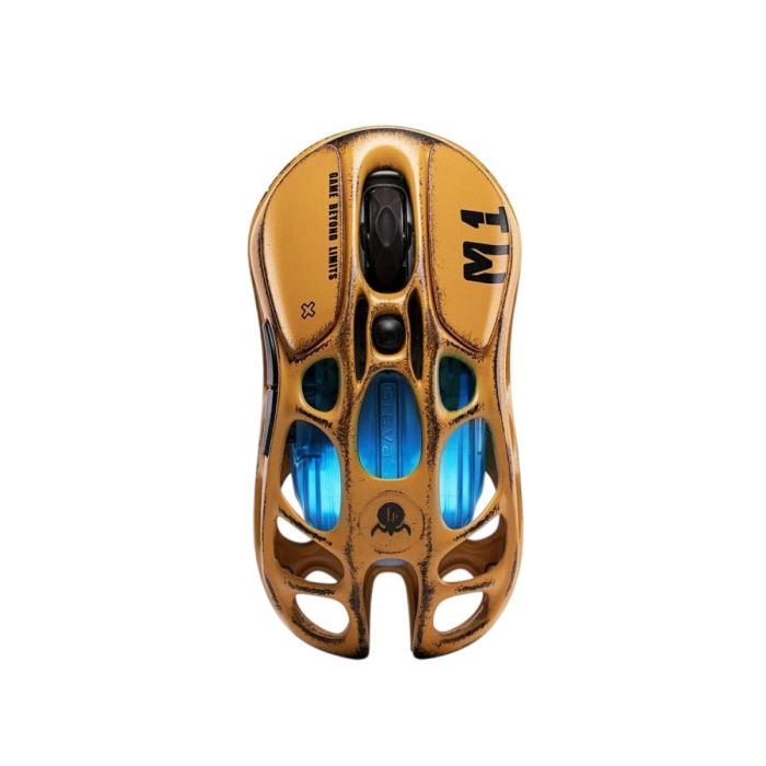 Мышь GravaStar Mercury M1 Pro, magnesium alloy body, BT/WL/USB-A, RGB, Battle-Worn Yellow