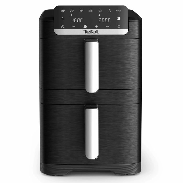 Мультипечь Tefal Easy Fry Crispy Stack, 2700Вт, чаша-6/4л, сенсорное управл., 2 чаши, гриль, пластик, черный