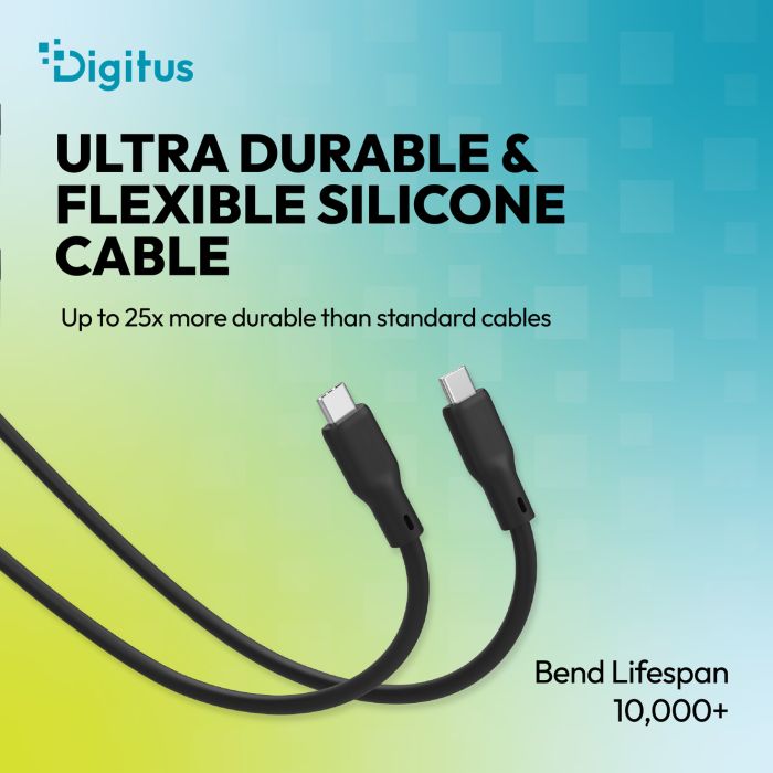 Кабель DIGITUS USB-C > USB-C заряджання/синхронізації, USB4 2.0, 80G, 240W, 16K, силіконовий, 1м, чорний