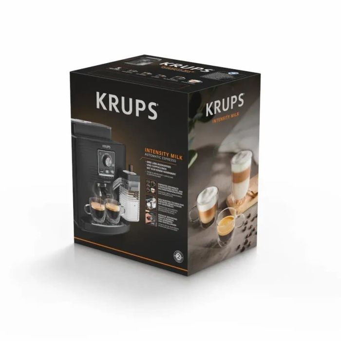 Кофемашина Krups Intensity Milk 1.7л, зерно, автомат.капучинатор, авторецептов - 4, черный