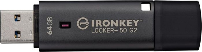 Накопичувач Kingston   64GB USB 3.2 Type-A Gen1 IronKey Locker+ 50 G2