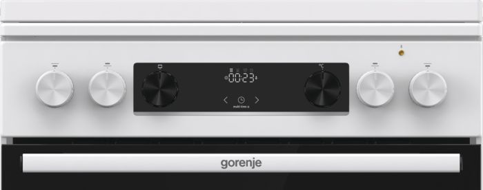 Плита Gorenje комби, 71л, 60x60см, дисплей,  чугун, с крышкой, программатор IconLed, белый