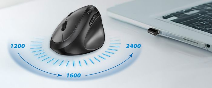Мышь Genius Ergo 8350S, Silent, AI, WL/BT, черный