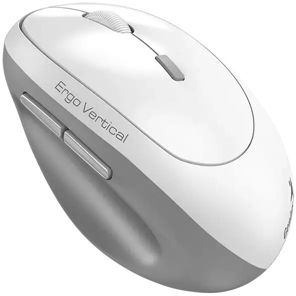 Мышь Genius Ergo 8350S, Silent, AI, WL/BT, бело-серый