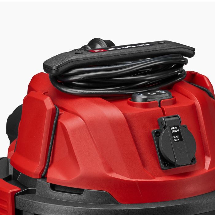 Пилосос професійний Einhell TC-VC 3055 A 850Вт 190мБа контейнер 30л розетка 220В/2000Вт вологе/сухе прибирання 4.95кг
