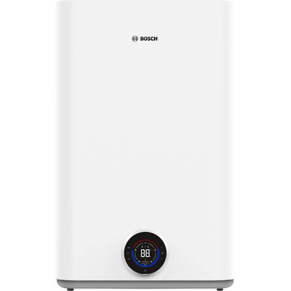 Водонагрівач електр. BOSCH плаский слім Tronic 5500iT, 100л, 1.5кВт, ун. монтаж, електр. кер-ння, Wi-Fi, B, білий