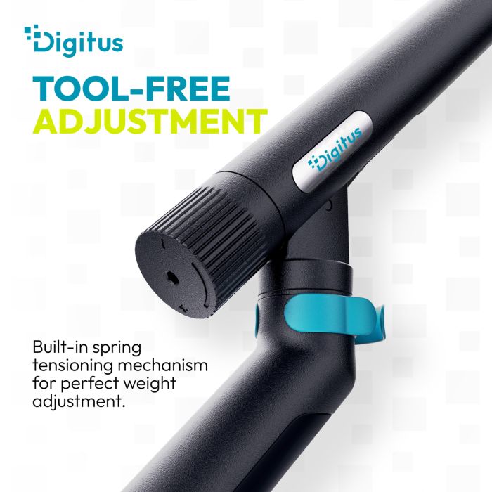 Кріплення DIGITUS Monitor Clamp, до 35"/10кг, з нахилом, поворотом, чорне