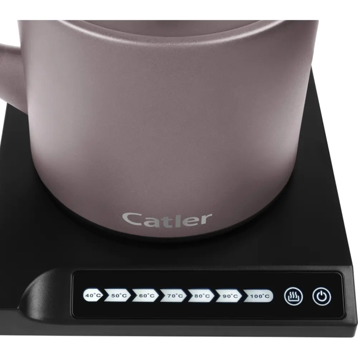 Электрочайник Catler 0.6л, Strix, заварник, нерж. сталь, поддержка температуры, сенс. управл., розовый