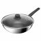 Сковорода WOK Tefal Emotion+ Power, с крышкой, 28см, нержавеющая сталь, алюминиевая сердцевина, хромированная сталь, бакелит, стекло
