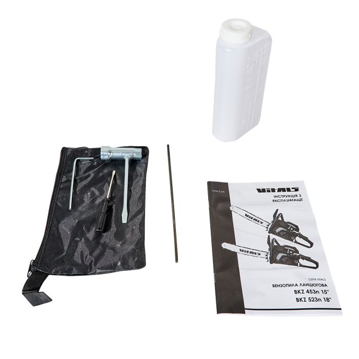 Пила ланцюгова бензинова Vitals BKZ 523n 18" 45см 2.0кВт/2.7л.с. 52см3 6.5кг