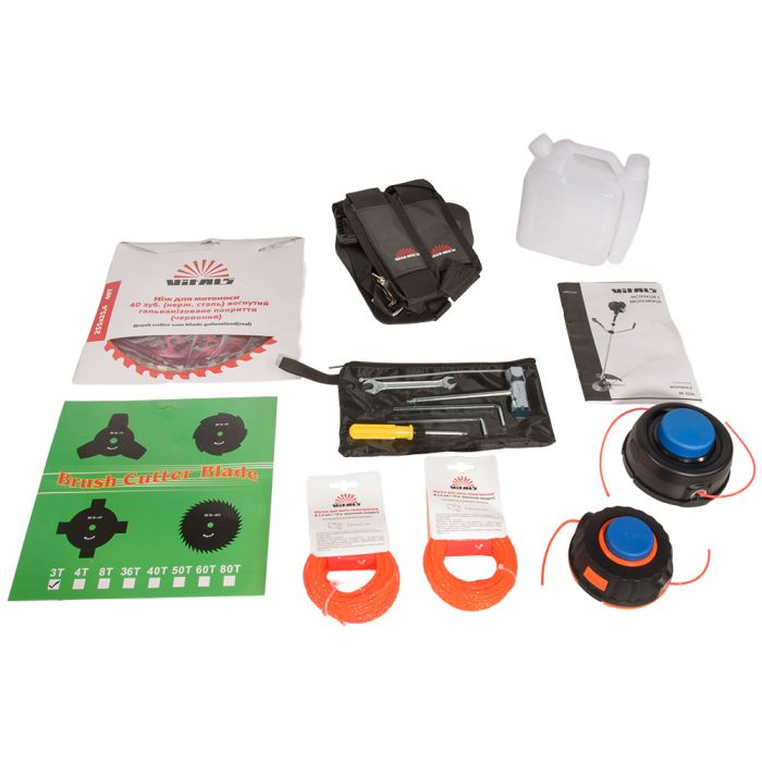 Триммер садовый бензиновый Vitals Master BK 523n 1.5кВт/2.0л.с. 52см3 25.5см нож/леска 43см 9.7кг
