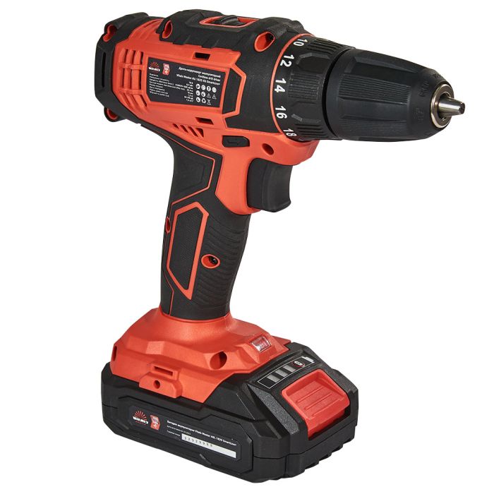 Шурупокрут-дриль акумуляторний Vitals Master AU 1825 Kit SmartLine+ 18В 1х2А·год 25Нм 400·1500об/хв кейс 1.2кг