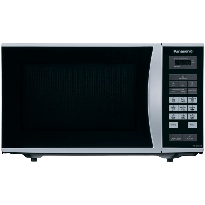 Микроволновая печь Panasonic, 25 л, 800 Вт, ЖК-дисплей, откр.ручкой, серебристый металик