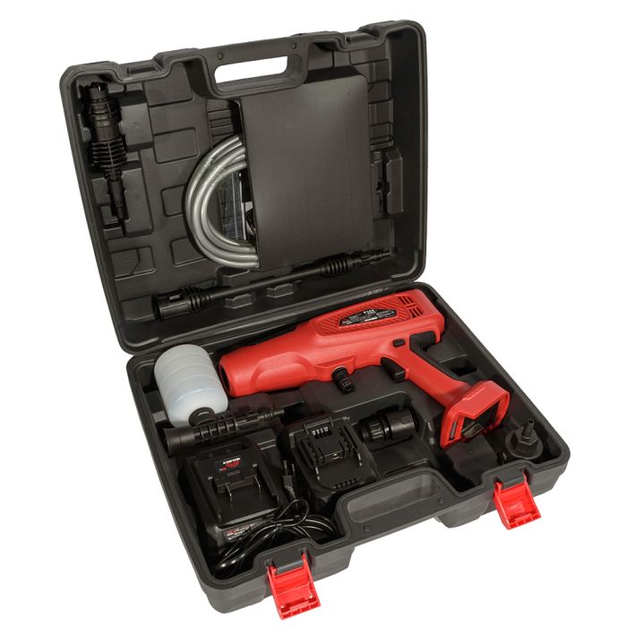 Мінімийка високого тиску акумуляторна Vitals Master Am 1860n3-1Kit 18В акб 3А·год 180л/год 60Бар кейс 3кг