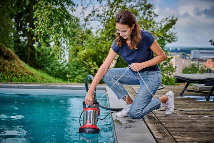 Насос дренажный Einhell Flutset GE-DP 7535 LL ECO 750Вт, 18500л/час, выс. 9м, глуб. 7м, нержавеющая сталь, 5.7кг