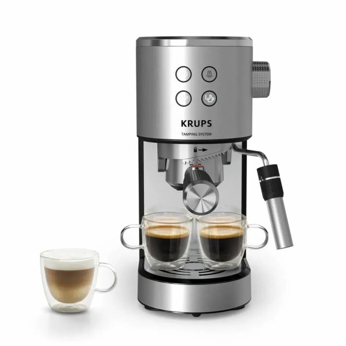 Кофеварка Krups рожковая Virtuoso+ Tamping System 1л, молотый, 15 бар, черный