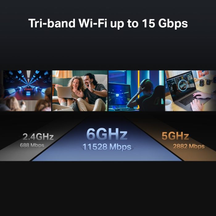 Маршрутизатор TP-LINK Archer BE700 BE15000, 3xGE LAN, 1x2.5GE LAN, 1x10GE WAN, 1xUSB3.0 MESH