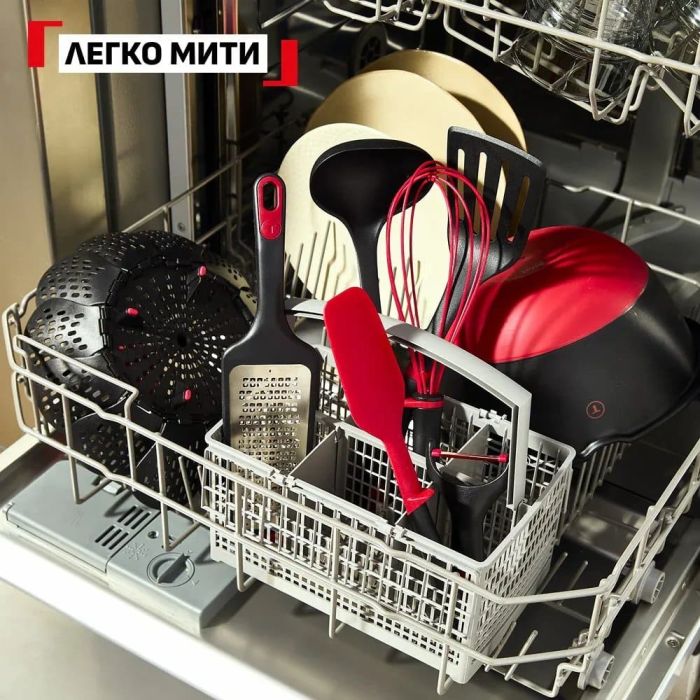 Овочечистка Tefal Ingenio+, нержавіюча сталь, пластик, червоно-чорний