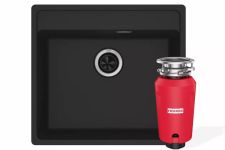 Комплект - мийка MRG 610-52 TL фраграніт, чорний матовий, 114.0668.819 і подрібнювач харч. відходів SLIM 50, 134.0715.098, вкл. Сифон