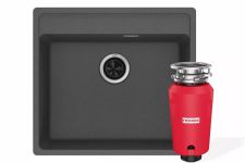 Комплект - мийка MRG 610-52 TL фраграніт, сірий сланець, 114.0716.704 і подрібнювач харч. відходів SLIM 50, 134.0715.098, вкл. Сифон