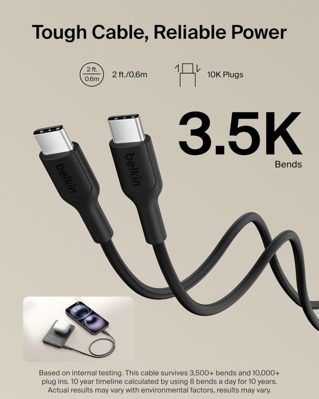 Акумулятор портативний літій-іонний Power Bank Belkin 5000мА·год, 15Вт/Qi2 7.5Вт, Slim Magnetic Ring, чорний