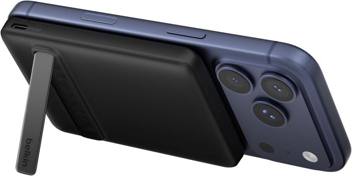Акумулятор портативний літій-іонний Power Bank Belkin 5000мА·год, 20Вт PD/Qi2 15Вт, Magnetic Kickstand, чорний
