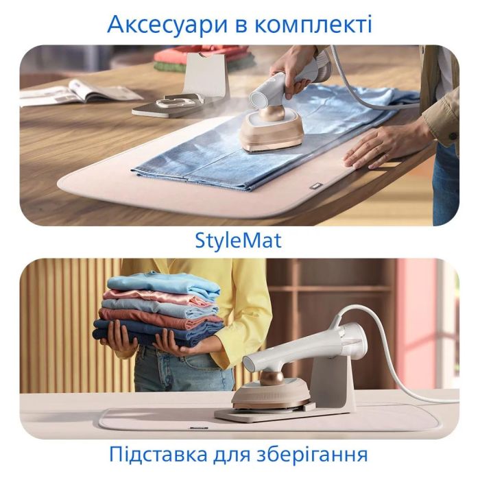 Отпариватель-утюг Philips OneTurn, 1800Вт, 200мл, паровой удар -90гр, поворот для смены функции, алюминий, белый