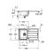 Мийка кухонна Grohe K500 прямокут., з крилом, 1000x500x200мм, врізна, нержавіюча сталь