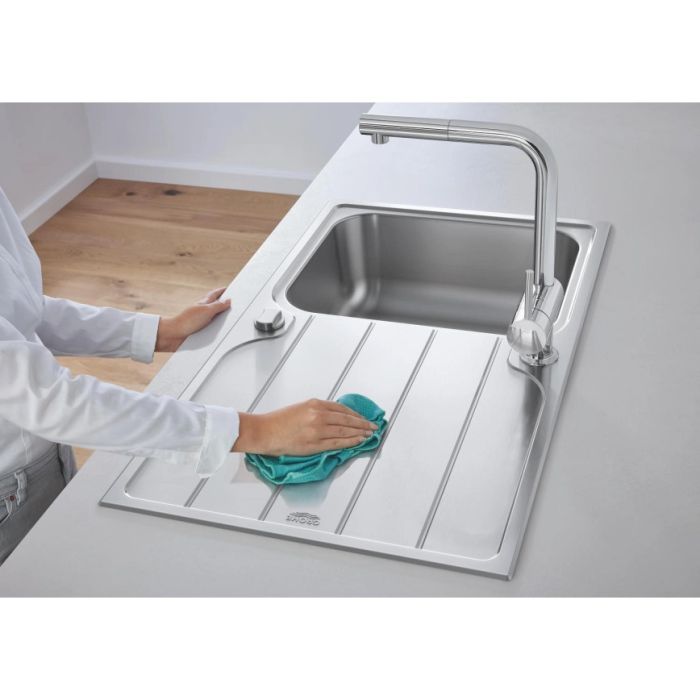 Мийка кухонна Grohe K500 прямокут., з крилом, 1000x500x200мм, врізна, нержавіюча сталь