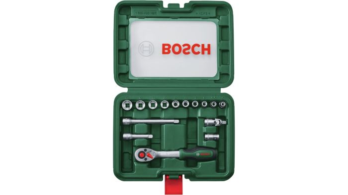 Набір торцевих головок Bosch, 1/4" з тріскачкою 15шт 0.574кг