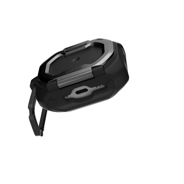 Чохол UAG для AirPods Pro (Gen 3, 2025) with Built-in Phone Stand, Monarch, Black/Silver