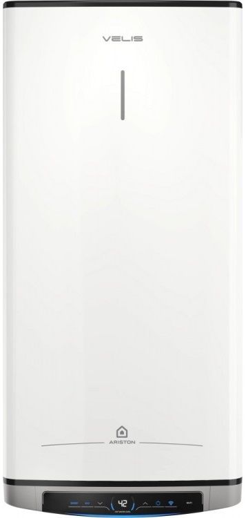 Водонагреватель электрический Ariston VELIS DUNE WIFI 100 EU плоский, слим, 100л, 2*1,5 кВт, эмал-ный нагр.эл., ун. монтаж, эл. упр-ние, B, Италия, белый