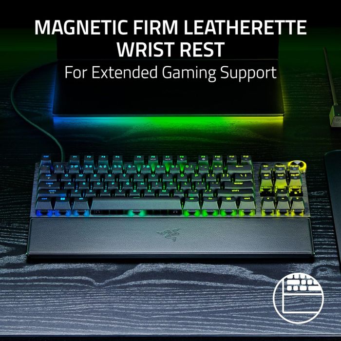 Клавиатура механическая Razer Huntsman V3 Pro TKL 8KHz, 84key, Analog Optical Switch Gen-2, USB-A, EN, RGB, чёрный