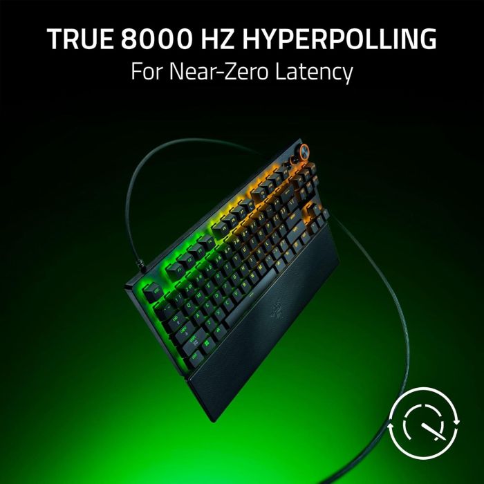 Клавиатура механическая Razer Huntsman V3 Pro TKL 8KHz, 84key, Analog Optical Switch Gen-2, USB-A, EN, RGB, чёрный