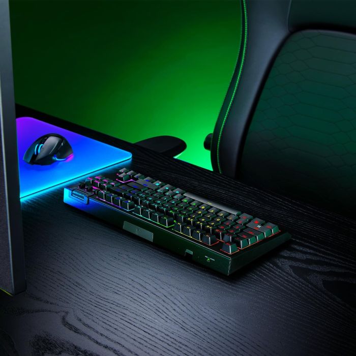Клавиатура механическая Razer BlackWidow V4 TKL HyperSpeed, 87key, Orange Switch Gen-3, USB-A/WL/BT, EN, RGB, чёрный