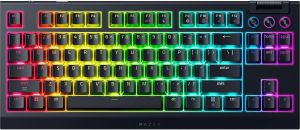 Клавіатура механічна Razer BlackWidow V4 TKL HyperSpeed, 87key, Orange Switch Gen-3, USB-A/WL/BT, EN, RGB, чорний