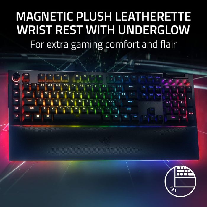 Клавиатура механическая Razer BlackWidow V4 Pro 104key, Yellow Switch, USB-A, EN, RGB, чёрный