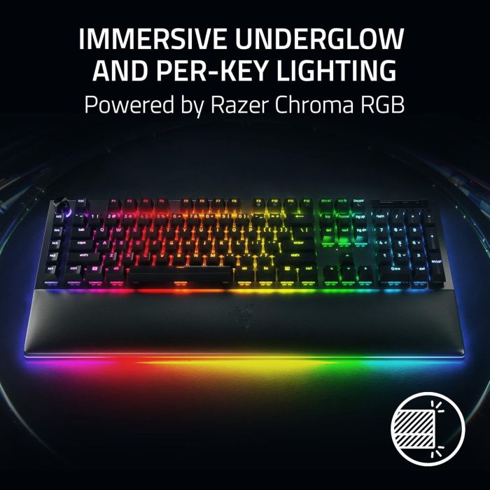 Клавиатура механическая Razer BlackWidow V4 Pro 104key, Yellow Switch, USB-A, EN, RGB, чёрный