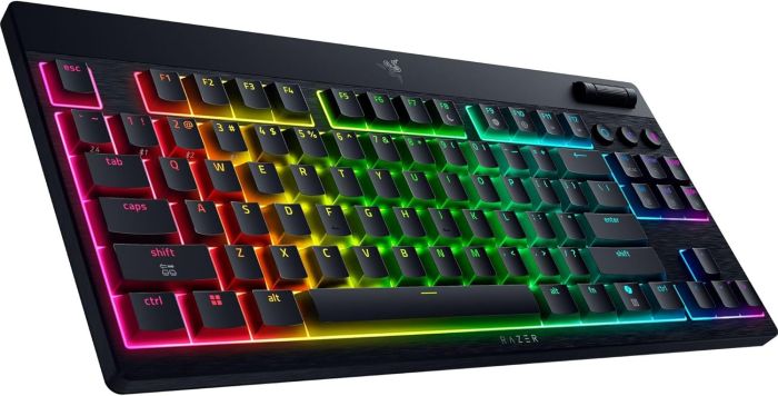 Клавиатура механическая Razer BlackWidow V4 Low-profile TKL HyperSpeed, 87key, Green Switch, USB-A/WL/BT, EN, RGB, чёрный