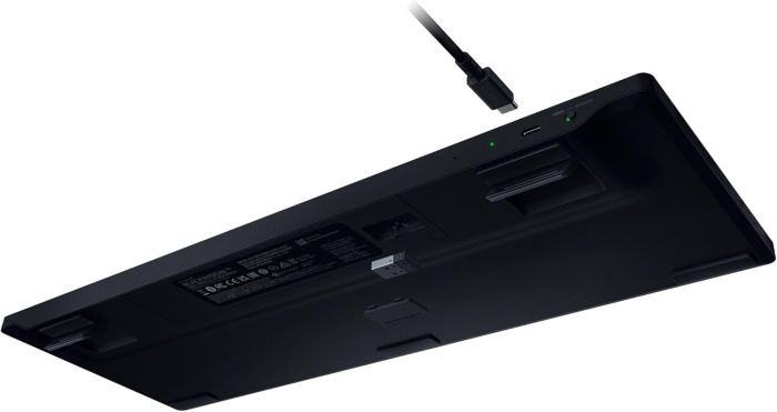 Клавиатура механическая Razer BlackWidow V4 Low-profile HyperSpeed, 104key, Yellow Switch, USB-A/WL/BT, EN, RGB, чёрный
