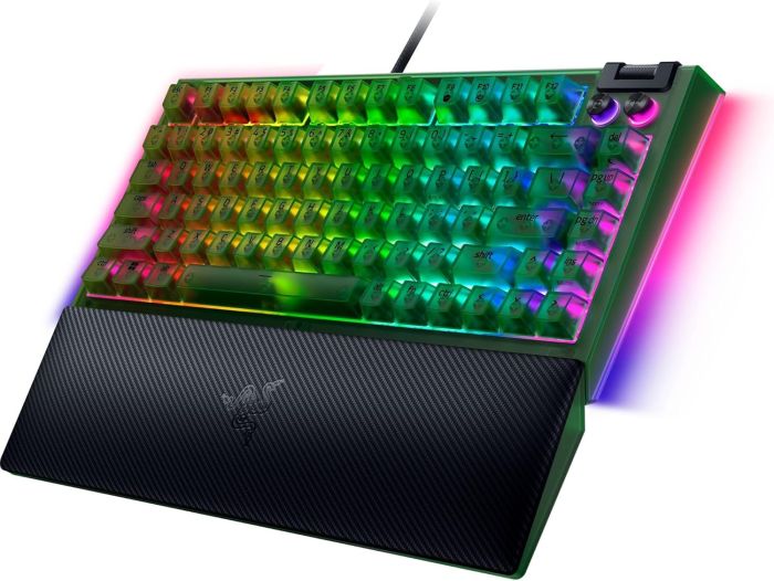Клавиатура механическая Razer BlackWidow V4 75%, 83key, Mechanical Tactile Switch GEN-3, USB-A, EN, RGB, Phantom Green Ed.