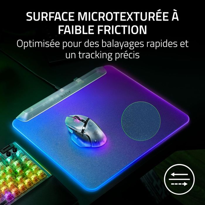 Игровая поверхность Razer  Firefly V2 Pro, М (360х278х4.6мм), RGB, Phantom White Ed.