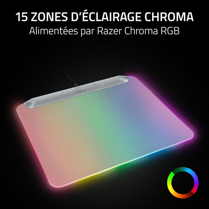 Ігрова поверхня Razer Firefly V2 Pro, М (360х278х4мм), RGB, Phantom White Ed.