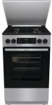 Плита Gorenje комбінована, 70л, 50x60см, металева кришка, дисплей, IconLed, емальовані, сірий