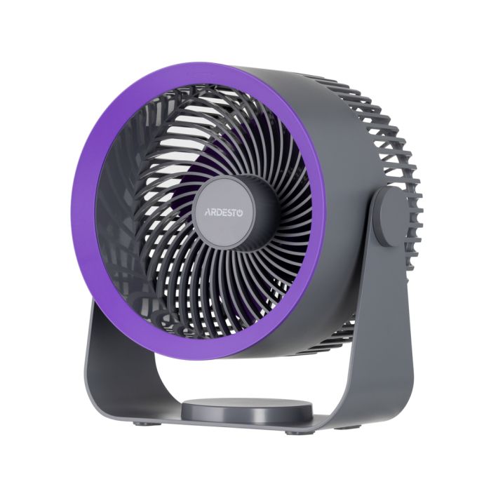 Вентилятор  OneBreeze  настільний/настінний, 14см, акумулятор, USB-A Type-C, сірий ARDESTO FT-M55GR