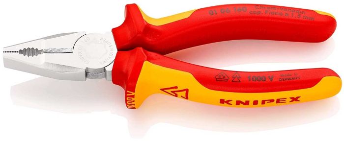 Плоскогубці KNIPEX діелектричні для робіт під напругою 10000В 180мм 0.264кг