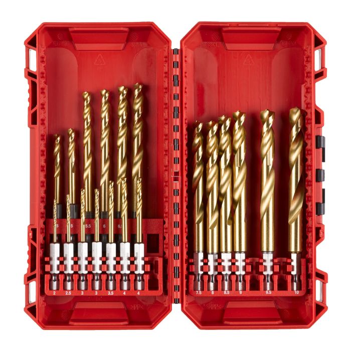 Набор сверл по металлу Milwaukee RedHEX Shockwave HSS-TiN, 19шт, 2-10мм, кейс