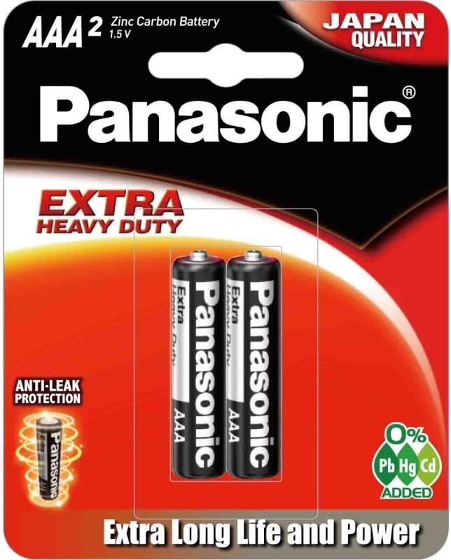 Батарейка Panasonic Extra Heavy Duty вугільно-цинкова AAA(R3) Блістер, 2 шт.