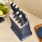 Набор ножей Tefal EverSharp Pro с блоком, 6 предметов, нержавеющая сталь, синий